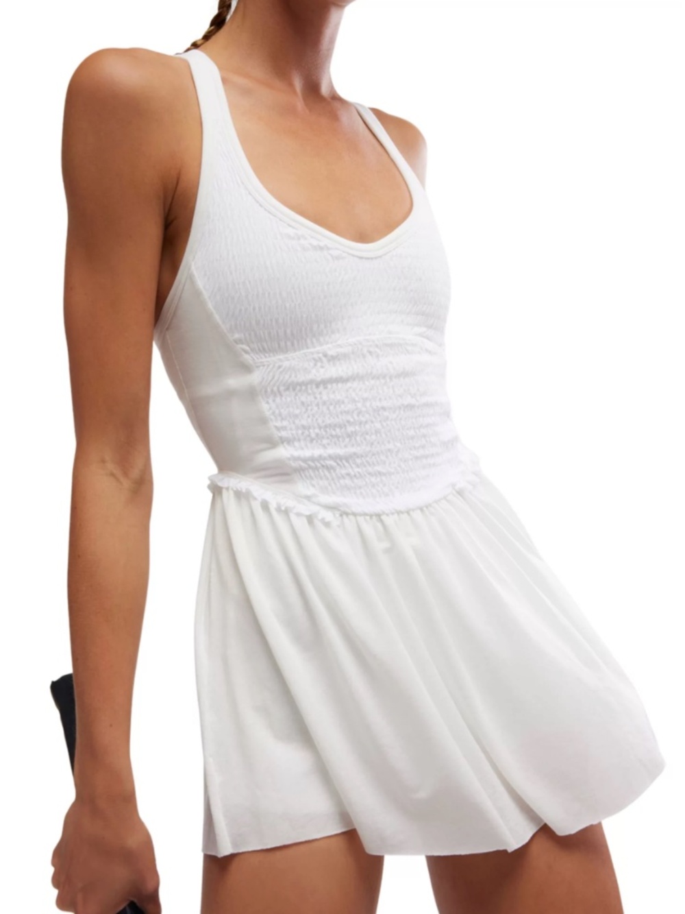 FP Movement Women's Smockin Hot Dress in White Size L